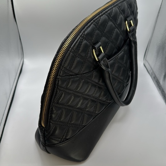 Anne Klein black quilted with tan polka dot interior bag - Picture 4 of 13